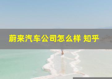 蔚来汽车公司怎么样 知乎